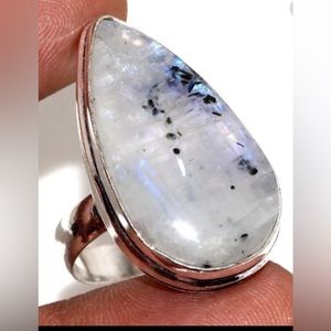Rainbow moonstone ethnic handmade artisan ring-8